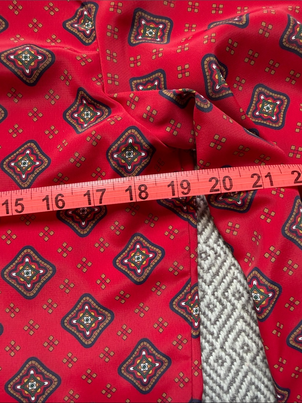 Leslie Fay Vintage Red Geometric Lightweight Shirt Jacket - Picture 6 of 11